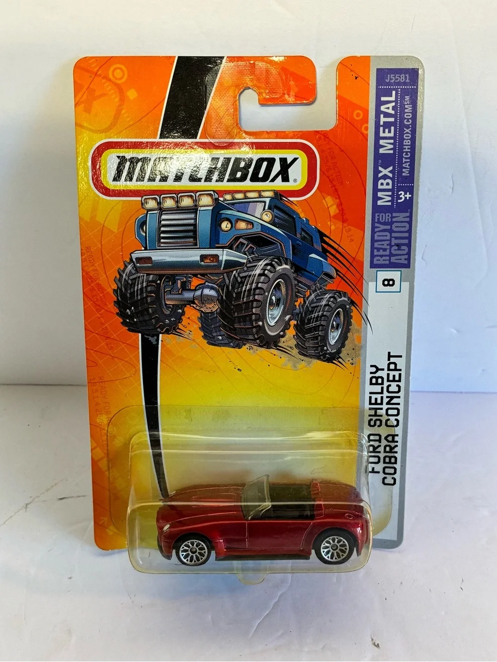 2006 Matchbox MBX Metal #8 Ford Shelby Cobra Concept Red J5581 Sealed